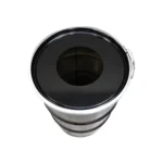 Poubelle Upcycling BinBin 60L en Baril Métal Noir avec Couvercle à Trou – Design Industriel – Image 2