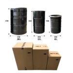 Poubelle Upcycling BinBin 60L en Baril Métal Noir avec Couvercle à Trou – Design Industriel – Image 3