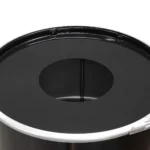 Collecteur papier BinBin Hole en fût métal noir upcyclé 120 litres