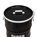 Corbeille à papier BinBin 60L – Poubelle en métal upcyclée style fût industriel noir – Image 2