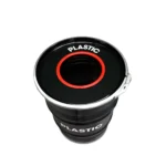 Poubelle de tri plastique BinBin Hole 60L – Style fût industriel avec couvercle trou rouge – Image 2