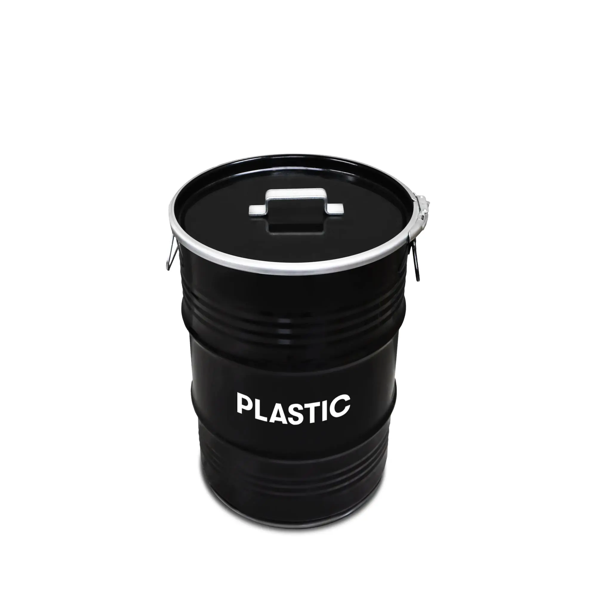 Poubelle BinBin 60L noire avec couvercle perforé pour tri du plastique Poubelle BinBin 60L noire avec couvercle perforé pour tri du plastique