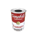 Poubelle upcyclée BinBin Campbell’s Soup 60L en baril métal design industriel