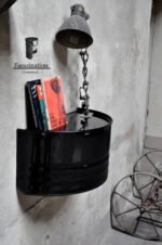 Étagère murale en baril métal 200L – Mobilier upcyclé industriel fait main – Image 3