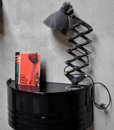 Étagère murale en baril métal 200 litres style industriel upcyclé