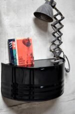 Étagère murale en baril métal 200L – Mobilier upcyclé industriel fait main – Image 2