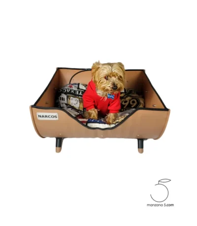 Lit pour chien industriel fabriqué à partir d’un baril métal recyclé 200L