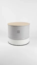 Niche Design pour Chien & Chat en Baril Métal Upcyclé – Table d’Appoint Industrielle Anti-Stress – Image 2