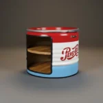Lit grotte anti-stress Pepsi-Cola vintage – Niche pour chien & chat en baril métal recyclé avec table d’appoint – Image 2