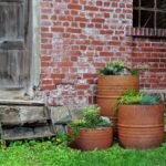 Pflanzkübel en tonneau métal 200 litres recyclé design industriel