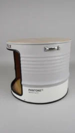 Maison Grotte pour Chat & Petit Chien en Baril Métal Recyclé – Table d’Appoint Industrielle 2-en-1 Upcyclée – Image 4