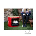 Lit chien design industriel en baril métallique recyclé avec coussin intérieur