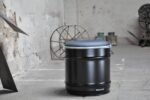 Tabouret en tonneau métal 40L avec siège rembourré design industriel
