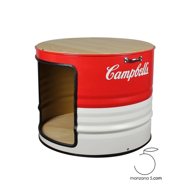 Lit anti-stress pour chien effet grotte en métal recyclé