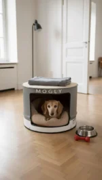 Table de chevet industrielle upcyclée pour animal – Tonneau métal 200L personnalisable – Image 3